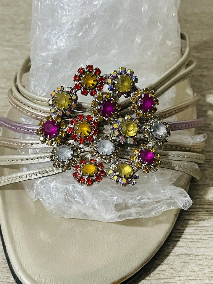 Enzo Angiolini  ✨Gold ✨ankle strap ✨Rhinestone sandals ✨size 8 1/2 - Image 4 of 4