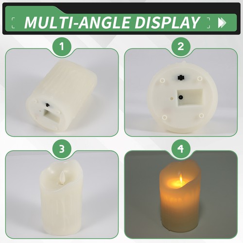 LED Candles, Flickering Flameless Candles,Rechargeable Candle, Real Wax9371 - Bild 7 von 7