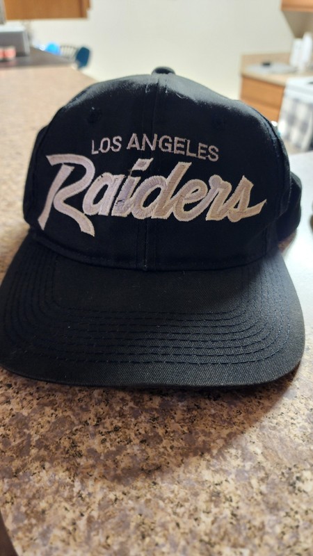 Sports Specialties Los Angeles Raiders Black And Silver Snapback Hat Green Brim