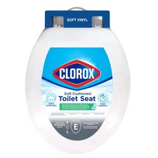 Clorox Antimicrobial Elongated Toilet Seat Soft Cushioned Bathroom White New