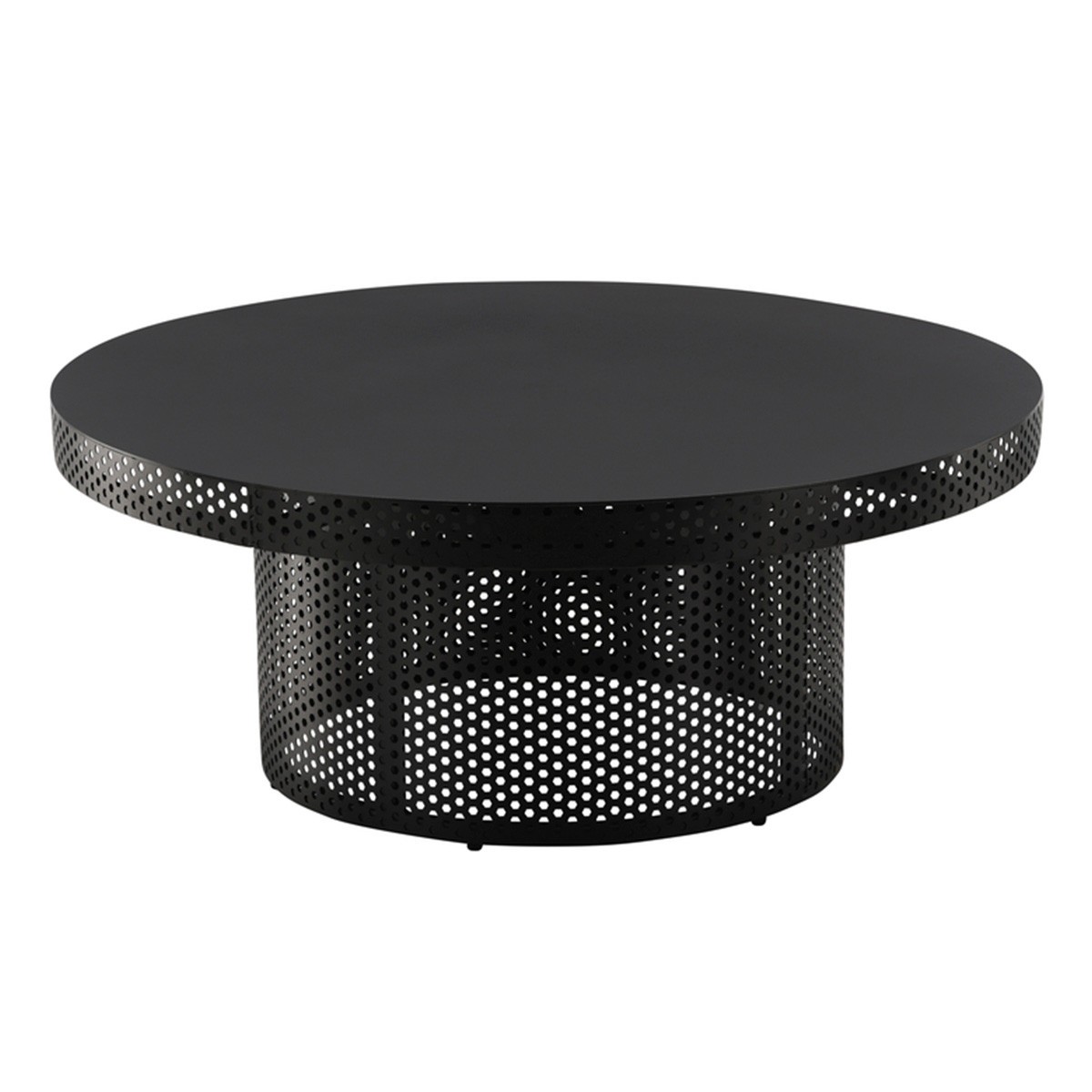 Table basse haut de gamme West End 100cm : élégance du métal noir ajouré