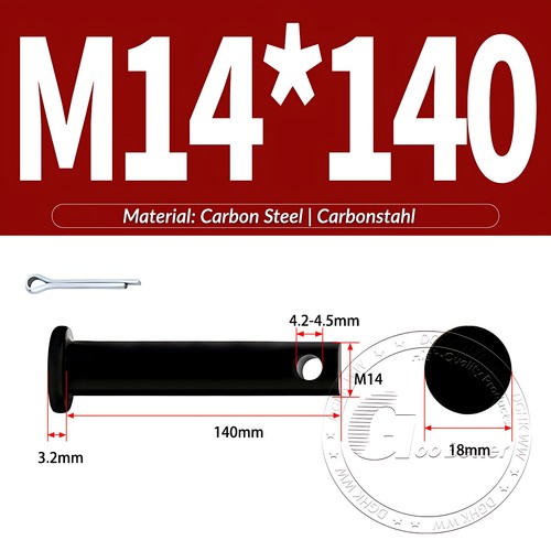 Pasador de horquilla negro pasador de bisagra pasador de retención pasador de aparejo métrico de acero al carbono M4-M30 - Imagen 123 de 201