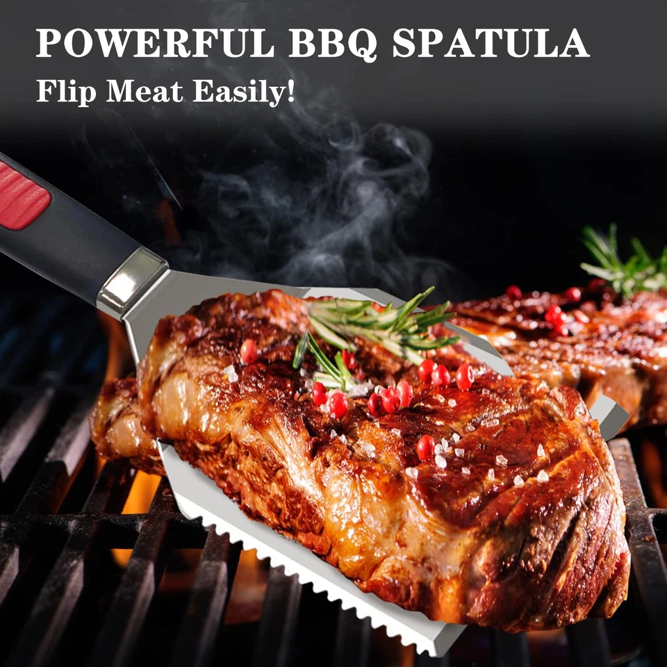 Grill Spatula for Outdoor Grill, 7-in-1 BBQ Spatula, Extra Long BBQ Tool, Box... - Image 3 of 4