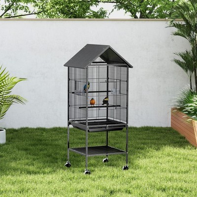 Parakeet Wire Bird Cage 31-50in for Finches Canaries Carrier Wheels In/Outdoor