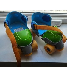 Fischer price Mattel 2010 Adjustable Roller Skates Blue Green Orange Straps