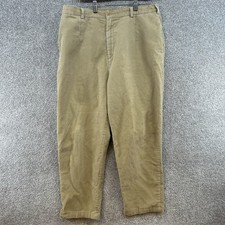 Lands' End Women's Corduroy Pants Size 16W Beige High Rise Tapered