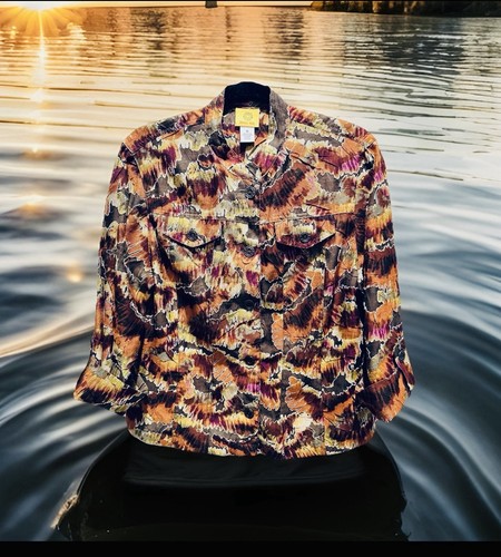 NWOT Ruby Rd. Women’s Size 10 Roll Tab Sleeve Blouse Autumn Colors Cottagecore - Picture 4 of 12