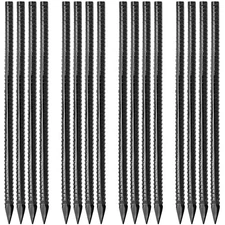 16 inches Ground Rebar Stakes (16 pcs) Heavy Duty Metal Spikes for Concrete T...