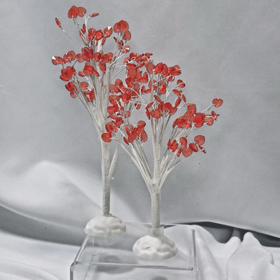 Acrylic Heart Leaves On A White Tree Set Of 2 Model Trees Wire Diorama