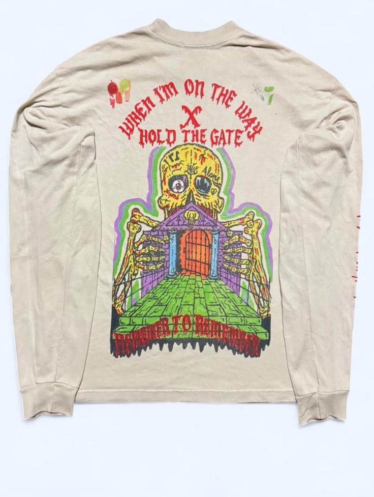 Season 6 Swallow The Hate Graphic Long Sleeve T-Shirt Beige Designer Art thumbnail 5