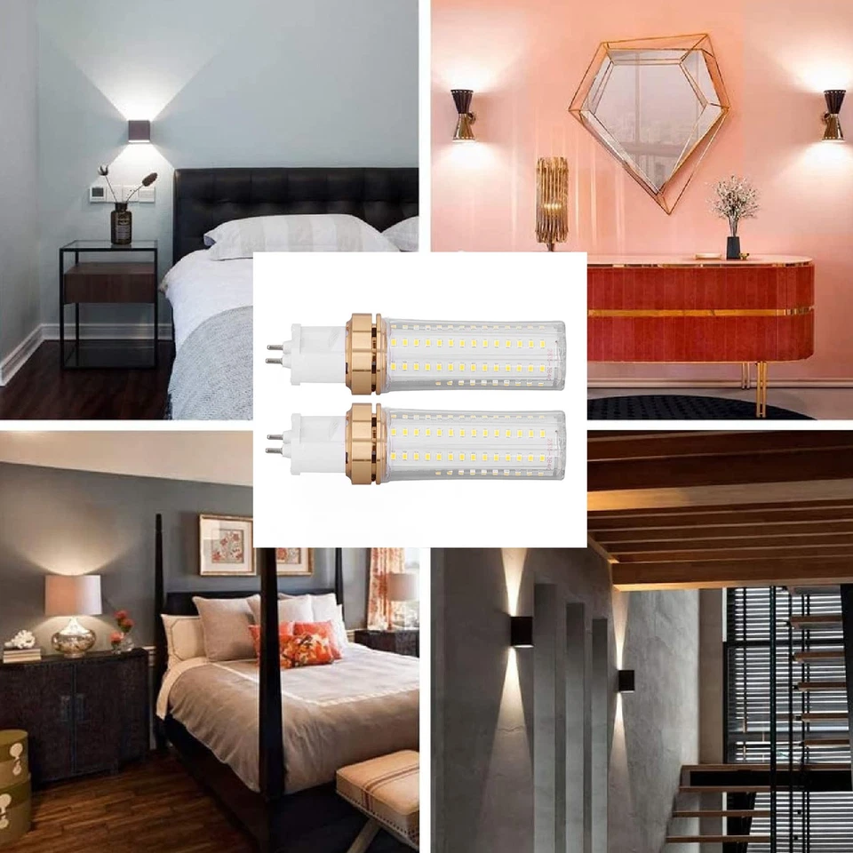 Warm Light 2 Pcs 20W G12 LED Corn Light Bulb 2000LM 360 Degree Lighting - Image 4 of 4