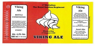 Commemorative Beer Label: Ascot Ales Camberley for Royal Anglian Regiment