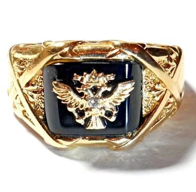 Ring Gold Herren Fabergé Victor Mayer Siegel Adler 585/14K Gr.65/20,7mm 15,5g - Bild 1 von 4