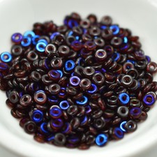 O Bead  5 grams Red Azuro - Czech Glass Beads