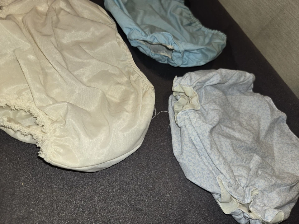 LOTE de 3 cubiertas de pañales Bloomers forradas de plástico vintage años 60 talla 0-6 meses  Foto 4 de 4