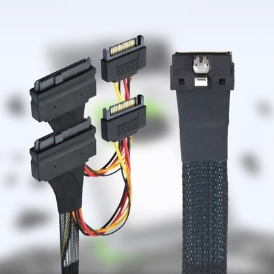 NVME PCIe SSDs Cable SFF 8654 8I to 2x SFF 8639 Adapter 24Gbps with Secure