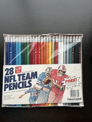 NFL 1970's Faber Castell Team Pencils - Select Your Team **All NEW From Pack**