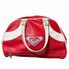 Rara borsa da bowling vintage Y2K Roxy rossa blu cuore logo surf borsetta viaggio