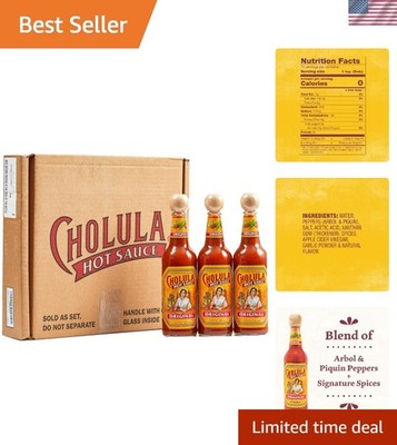 Flavor-Packed 3-Pack Cholula  Hot Sauce: Perfect Gift for Food Lovers