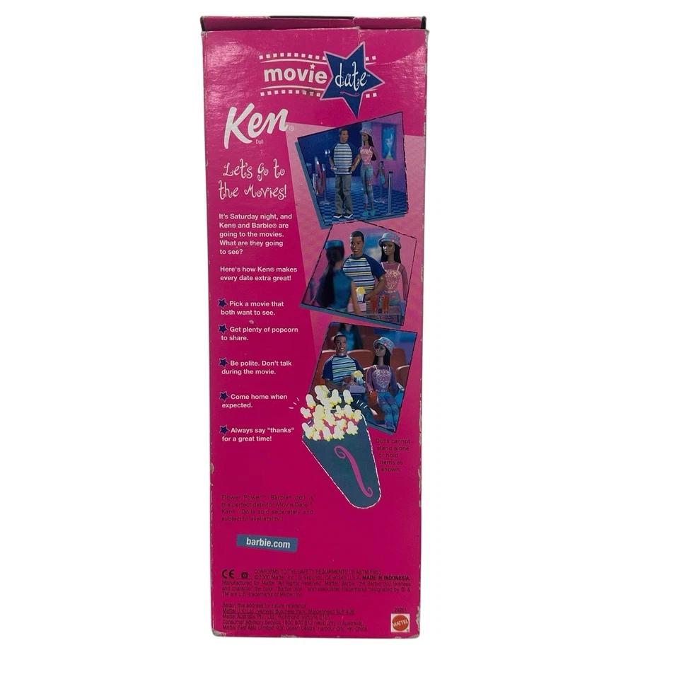 Fecha de película Ken Original Mattel 2000 RARO 29261 Ken afroamericano nuevo en caja Foto 2 de 4
