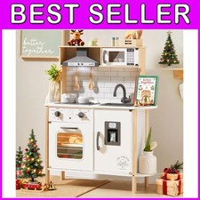 Kids Play Kitchen Playset with 18 Toy Food Pcs