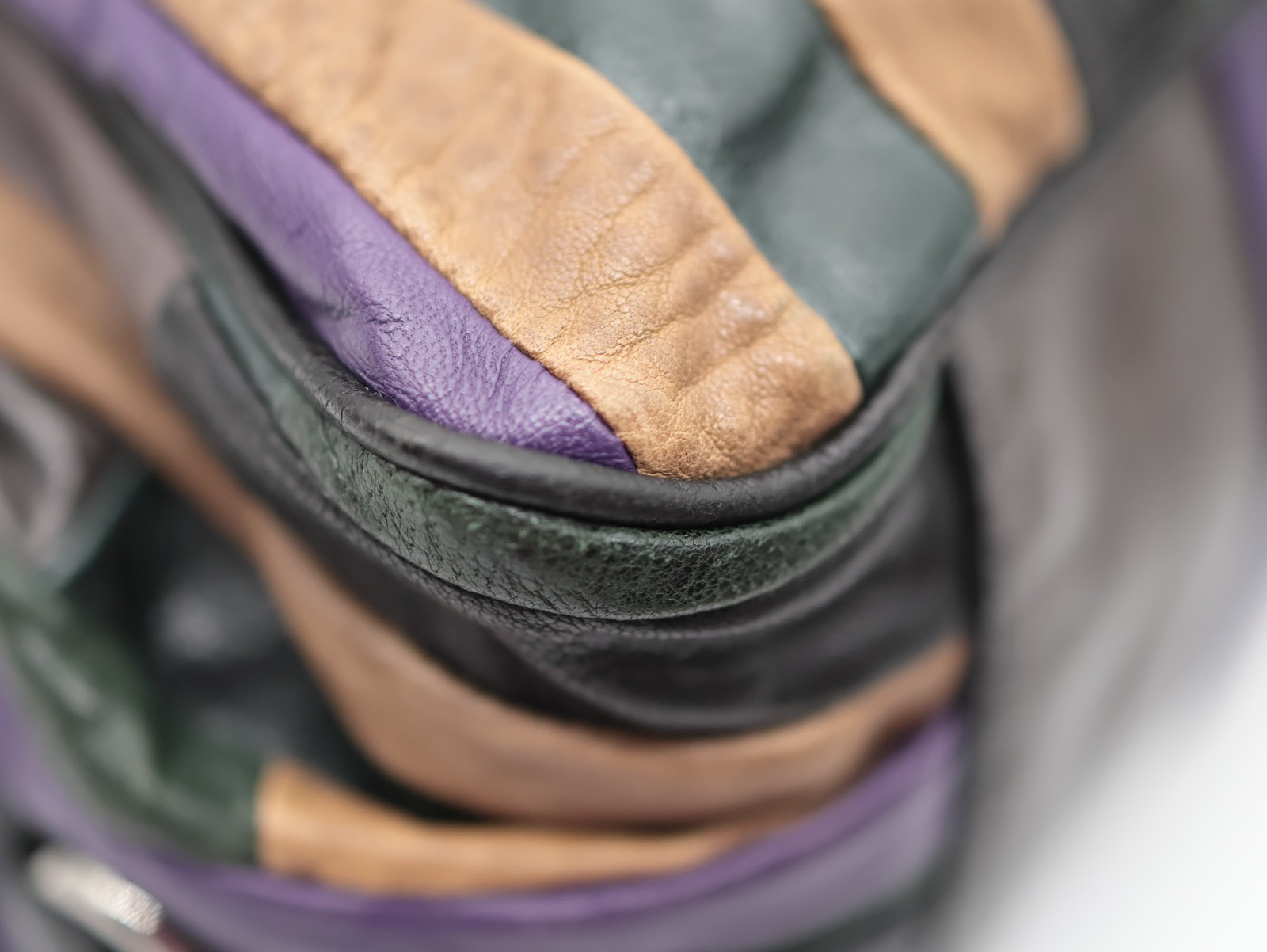 miumiu Hand Bag Purple Multi Color Leather Patchwork Authentic — image 8
