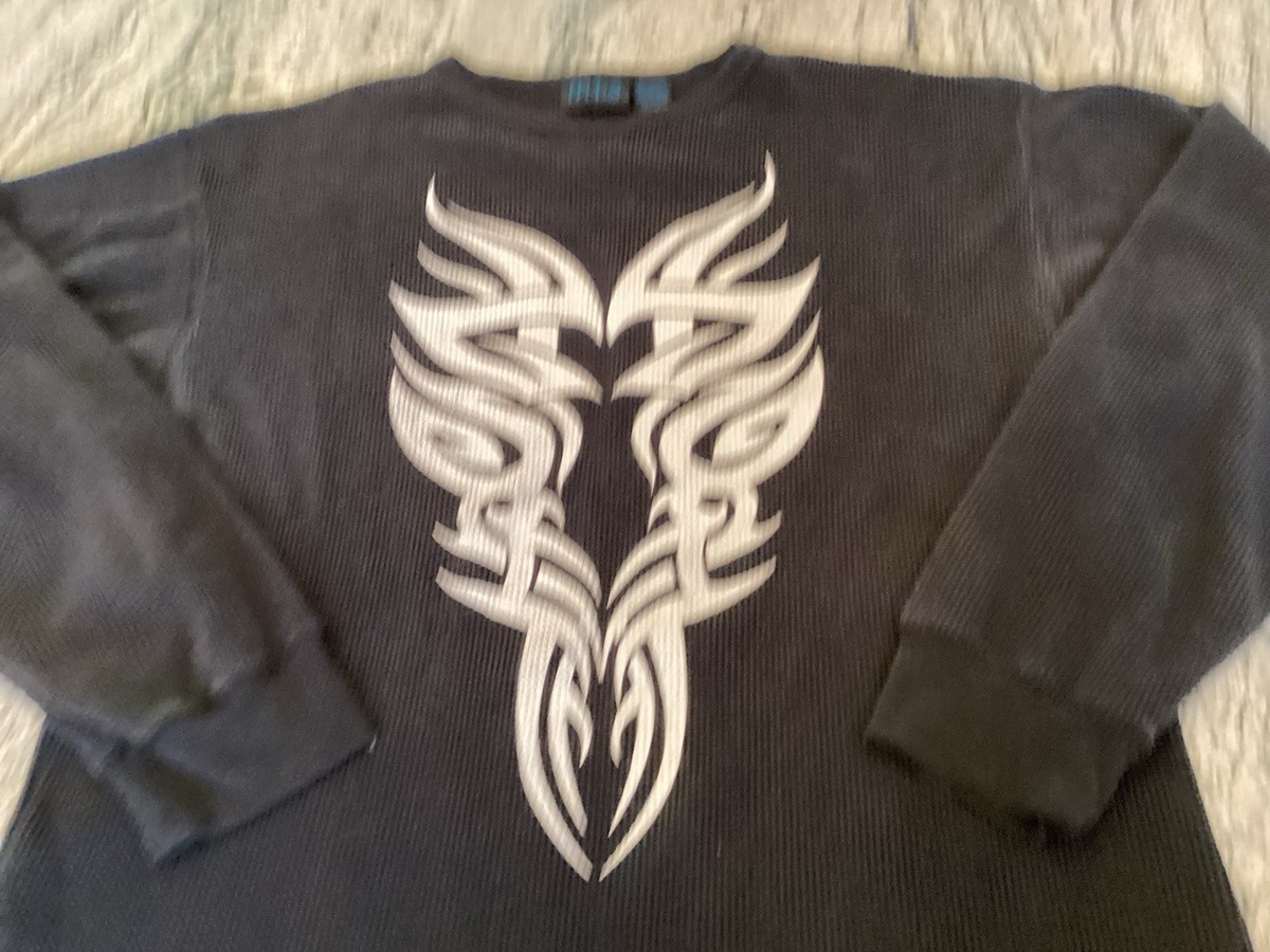 L.G.B. / Y2K/00s/BURNING AWAY Long Sleeve/長袖Tシャツ/3/シルク/GRY Vintage Y2K MT2 Black Thermal Long Sleeve Shirt Tribal Flame