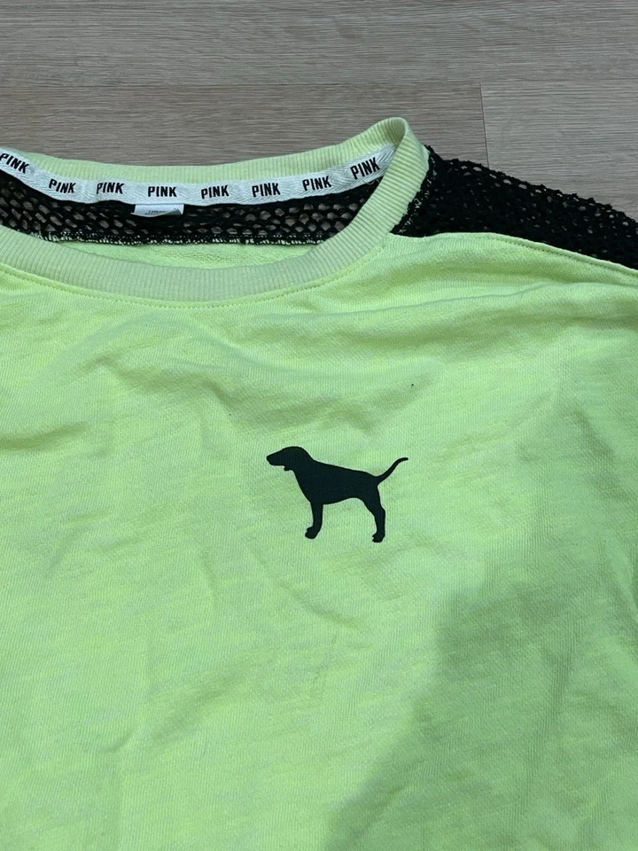 Victoria's Secret розовый графический неоновый Varsity экипажа большого размера сетки толстовка размер M - Изображение 2 из 4