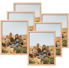 8x10 Set of 6 Oak Wood Picture Frame Solid Wooden Photo Frame Natural Wood Co...