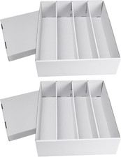 2-Pack 3200 Count Trading Card Storage Box, 4 Row Cardboard Card Boxes with Divi