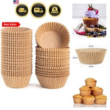 Standard Natural Cupcake Liners 500 Count, No Smell, Grease-Proof Paper Muffi...
