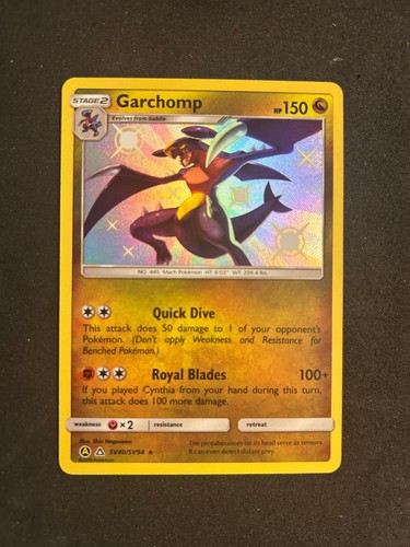 Garchomp SV40/SV94 Shiny Rare Hidden Fates Shiny Vault Pokemon Holo Near Mint
