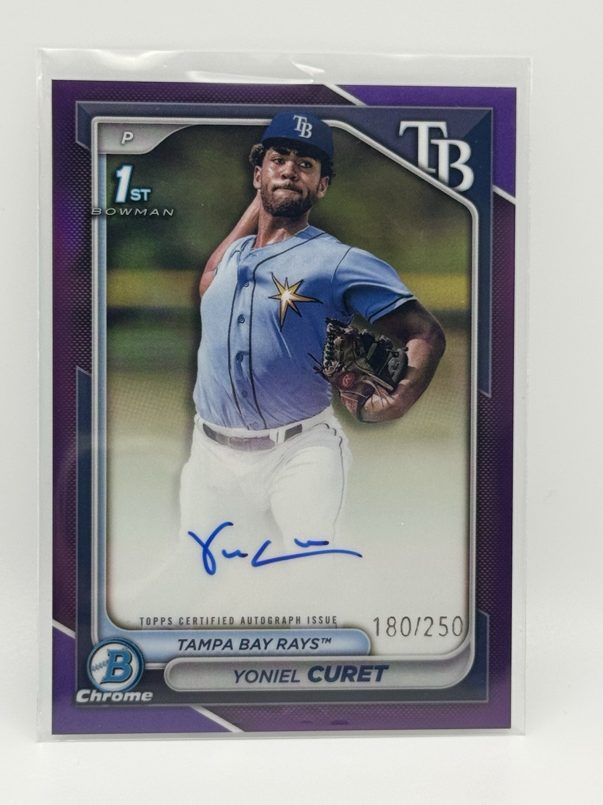 2024 Bowman Chrome Prospect Purple Refractor Yoniel Curet CPA-YCU 1st Auto /250