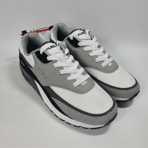 Fubu 02 Jogger Größe 11,5 Herren Basketball Niedrig Tennisschuhe Sneaker Grau Weiß - Bild 1 von 12