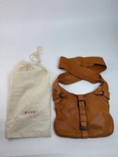 Borsa a tracolla vintage Marni in pelle marrone arancione