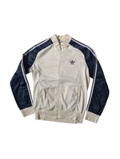 Vintage 70/80s Adidas ATP Ventex White Blue Track Jacket Trefoil Size S Stripes