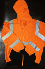 Hi Vis Zip-Up Hoodie Sweatshirt Reflective Safety Class 3 HIGH VISIBILITY, Large