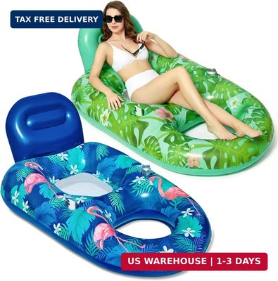 FindUWill Inflatable Pool Float Lounger Adult-2 Pack 65'' x 42'' Pool Floats Chair