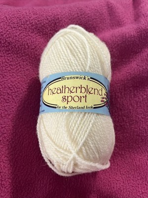 Vintage Brunswick's Heatherblend Sport Yarn 50g Shade 3500 White