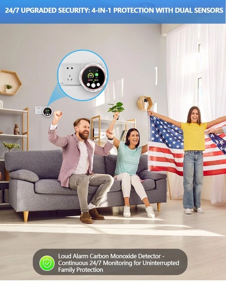 Детекторы угарного газа 4 в 1 и детектор утечки природного газа, портативные - Изображение 3 из 4