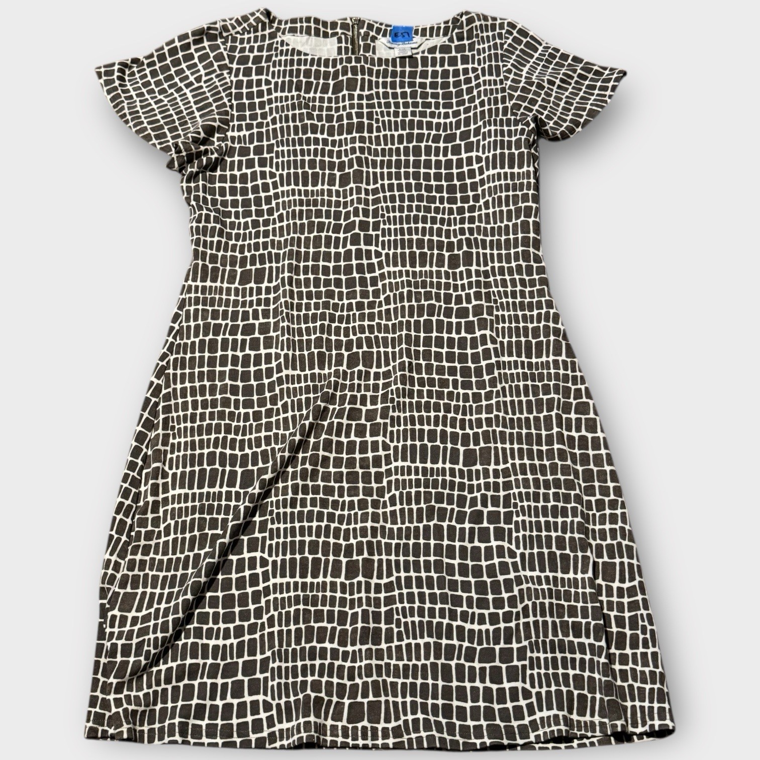 TOMMY BAHAMA Womens L Crocotile Short Sleeve Soft Stretch Knit Dress Zip Charm image 2