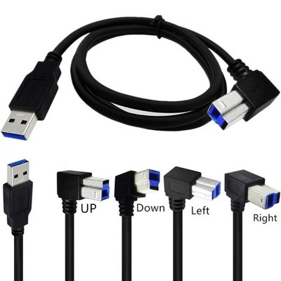 USB3.0 Cable A Male to B Male 90 Degree Right Angle USB3.0 Printer Cable