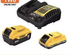 DEWALT 20V MAX Lithium- Starter Kit with 4.0 Ah and 5.0 Ah Batteries and Charger