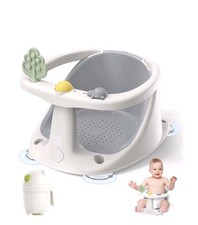 Baby Bath Seat For Babies Sitting Up, No Slip Suction Cups, Gray