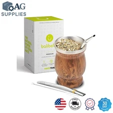 Insulated Yerba Mate Tea Set: Stainless Steel Gourd, Bombillas & Brush Included