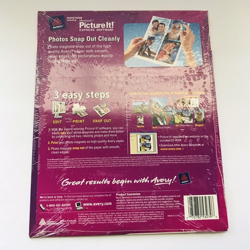 MAGNET Digital Photo Paper Avery NIP SEALED Ink Jet 3 Sheets - Picture 3 of 3