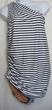 J Crew Reimagined Blue Striped One Shoulder Ruched Sides Bathing Suit 24 NWT