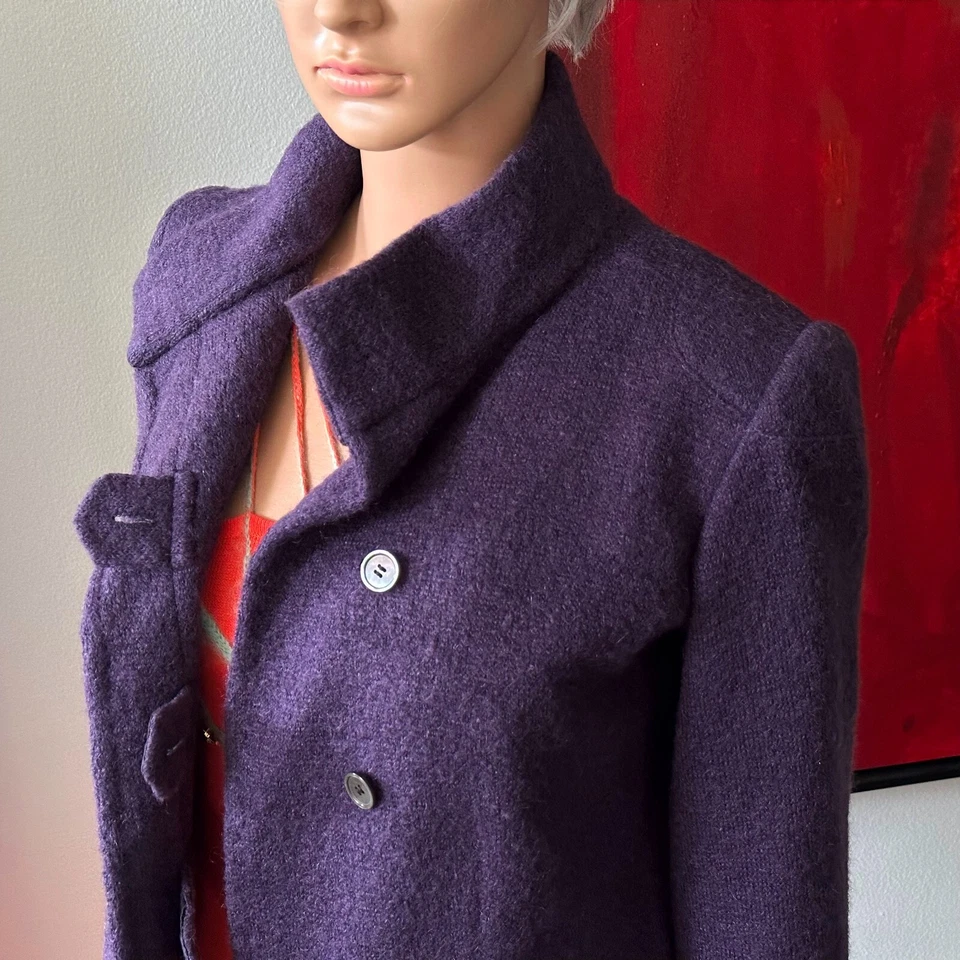 Blazer vintage HERMES lana morada con 4 botones Foto 4 de 4