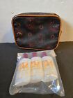 Vtg Nos Brand New Avon Paisley Travel Toiletry Makeup Bag With 3 Bottles