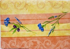FLANNEL BACK TABLECLOTH, 52"x52" Square 4 ppl OLIVES FLOWERS, ELEGANT, RLP